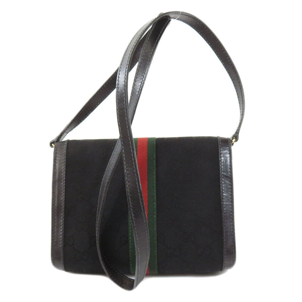Gucci Sherry Line shoulder GG bag web Black